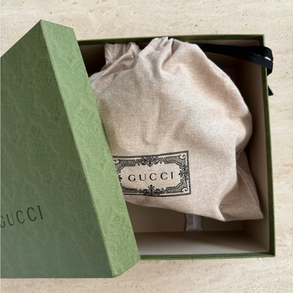 NWB Gucci GG Logo Black Leather Pet - Dog Harness with Gold Buckles Size M